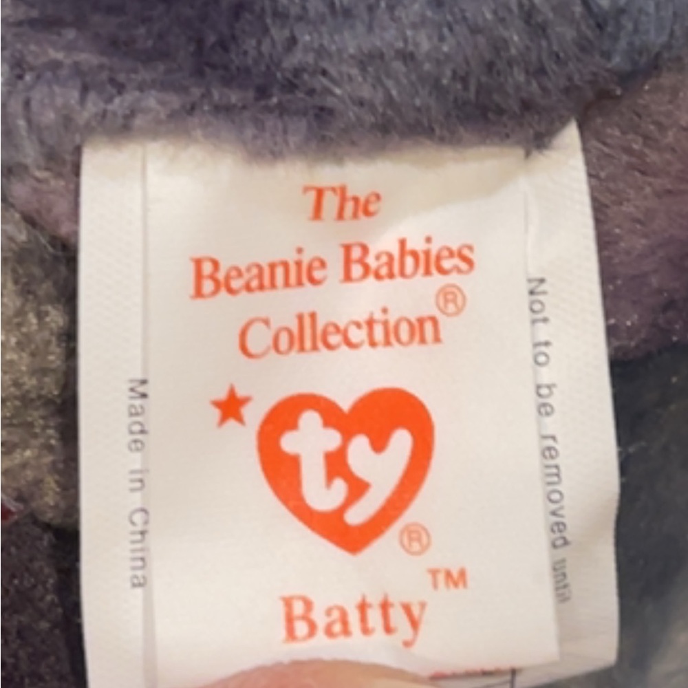 ‘96 - Ty - Tye Dye Batty the Bat Beanie Baby - Picture 9 of 13